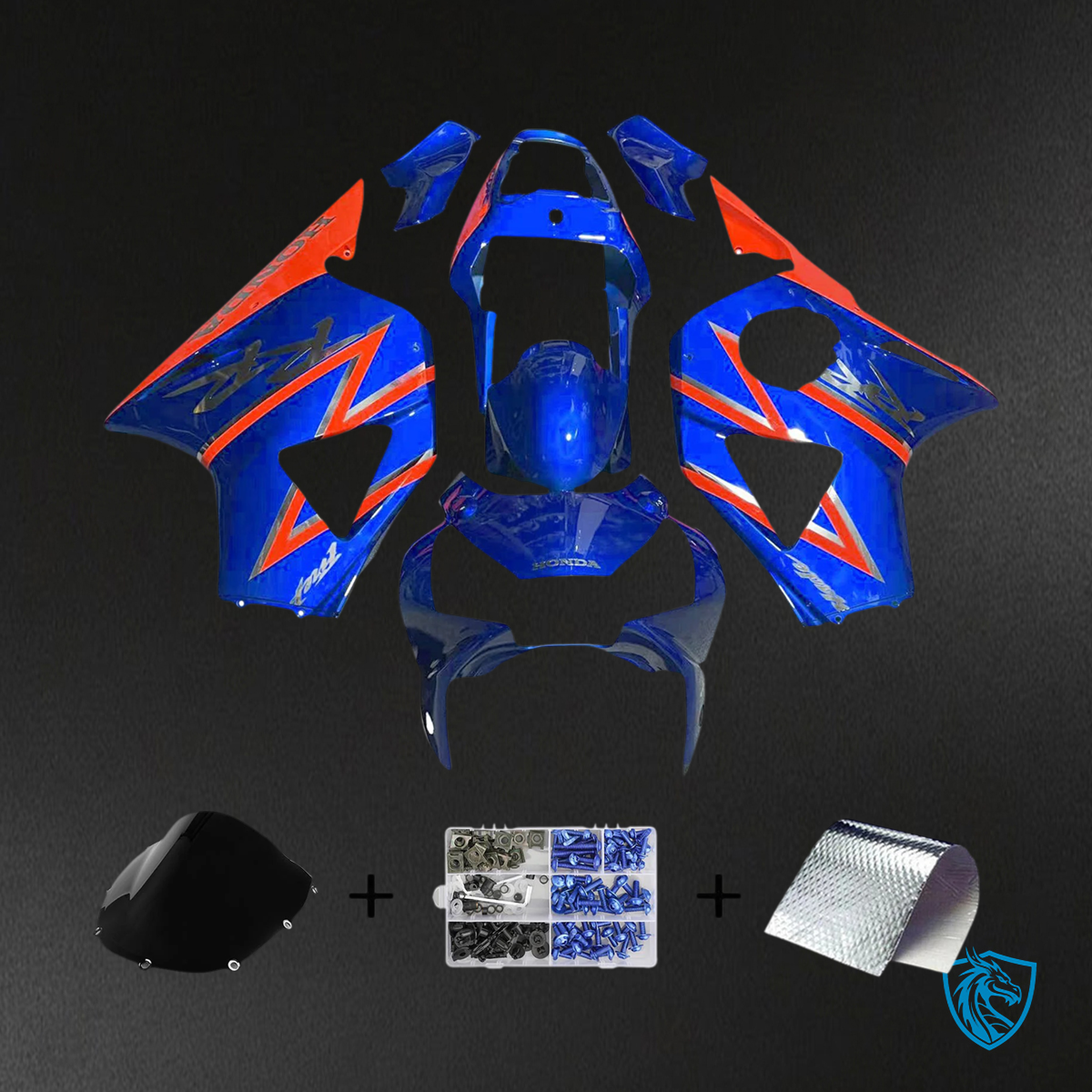 Honda CBR954 (2002-2003) Blue & Orange - Fairing Kit