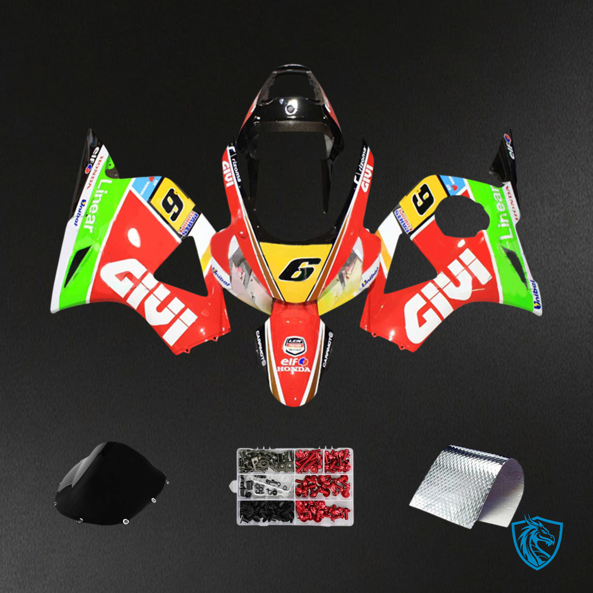 Honda CBR954 (2002-2003) Red & Green - Fairing Kit