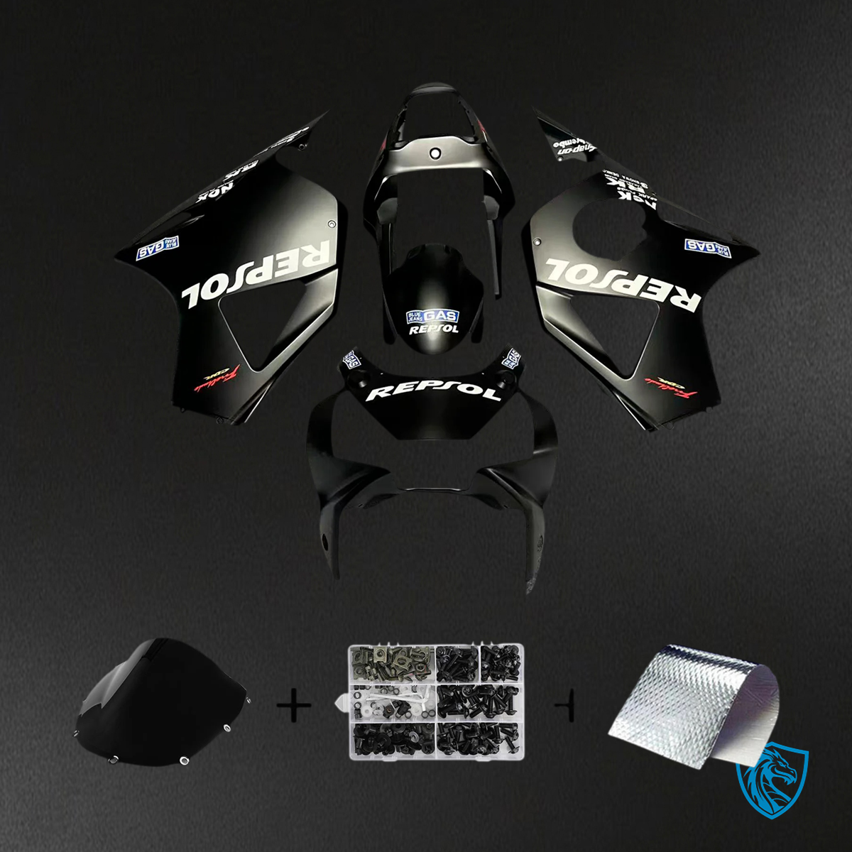 Honda CBR954 (2002-2003) Black Repsol - Fairing Kit