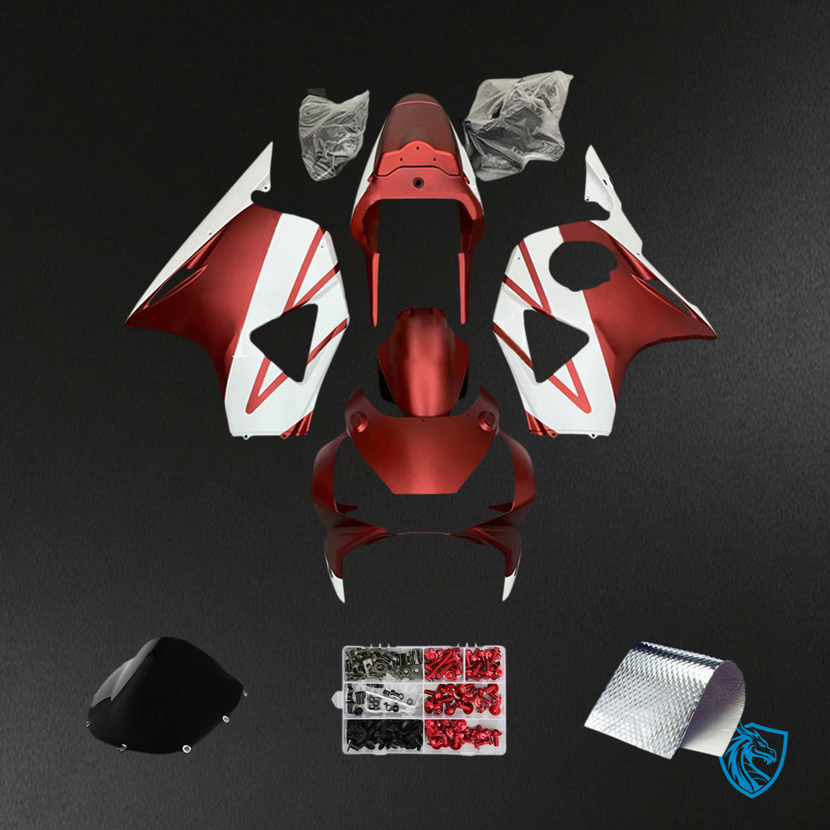 Honda CBR954 (2002-2003) Red & White - Fairing Kit
