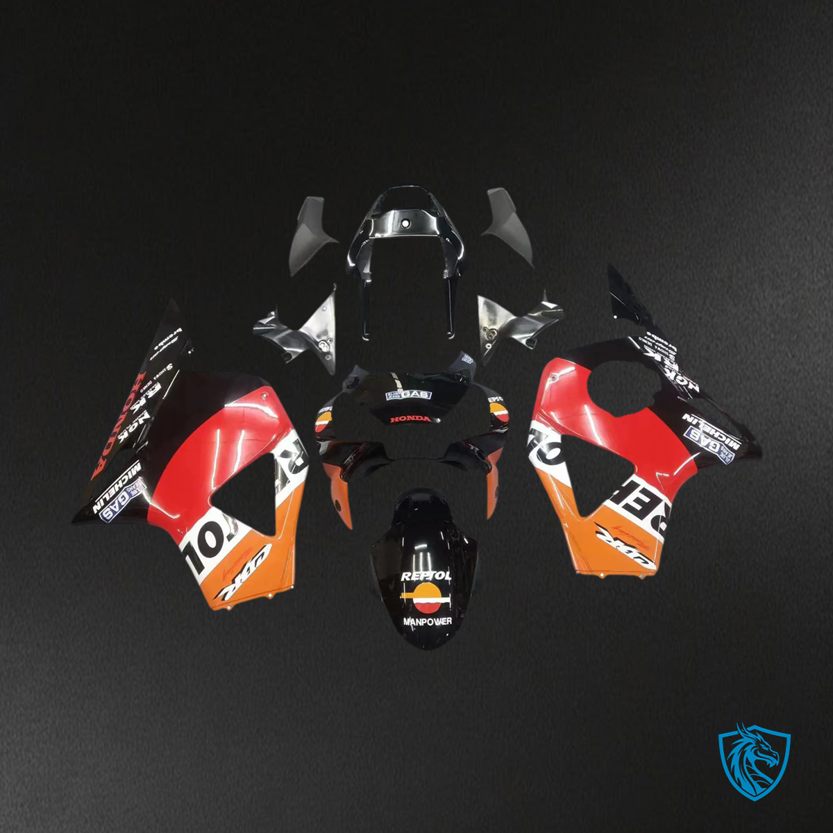 Honda CBR954 (2002-2003) Orange & Black - Fairing Kit