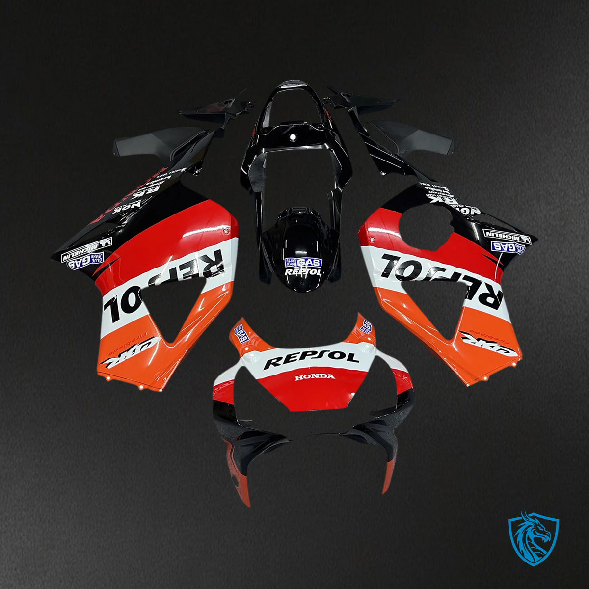 Honda CBR954 (2002-2003) Orange & Red Repjol - Fairing Kit