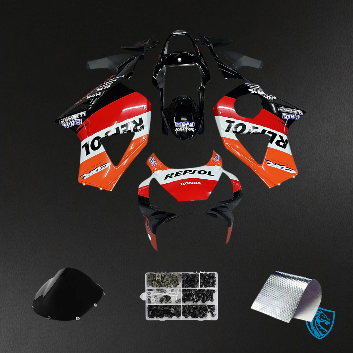 Honda CBR954 (2002-2003) Orange & Red Repjol - Fairing Kit