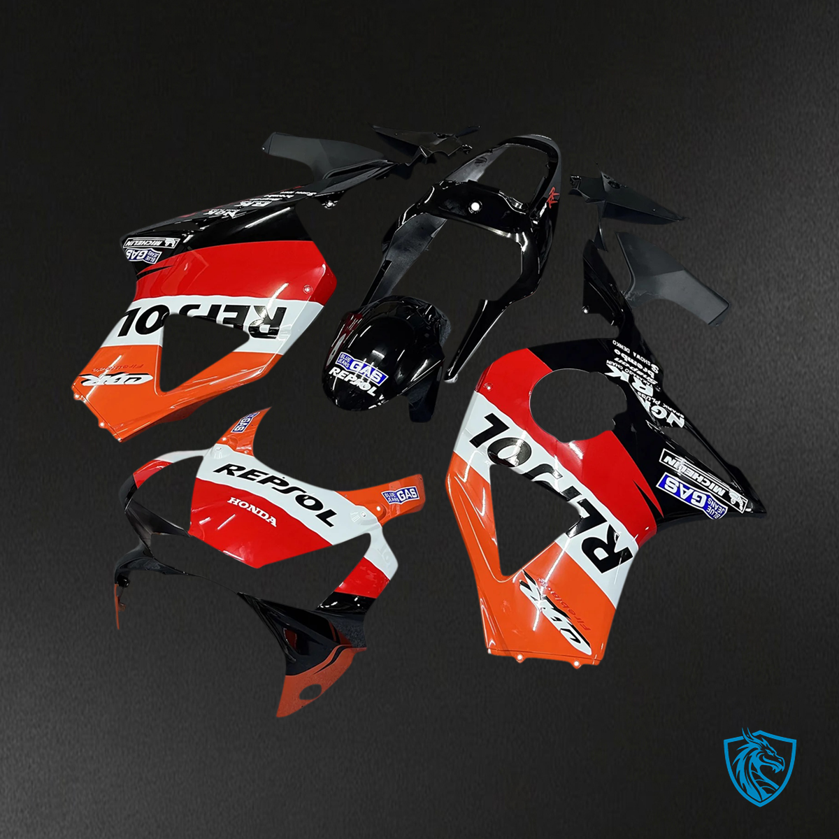 Honda CBR954 (2002-2003) Orange & Red Repjol - Fairing Kit