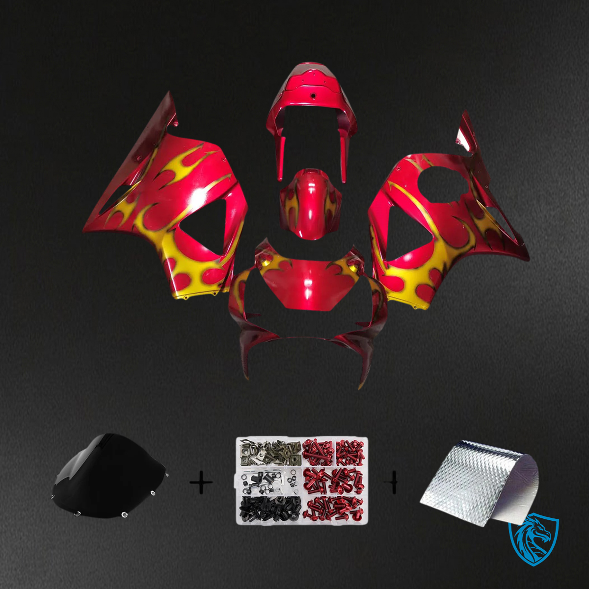 Honda CBR954 (2002-2003) Red & Gold  Fairing Kit