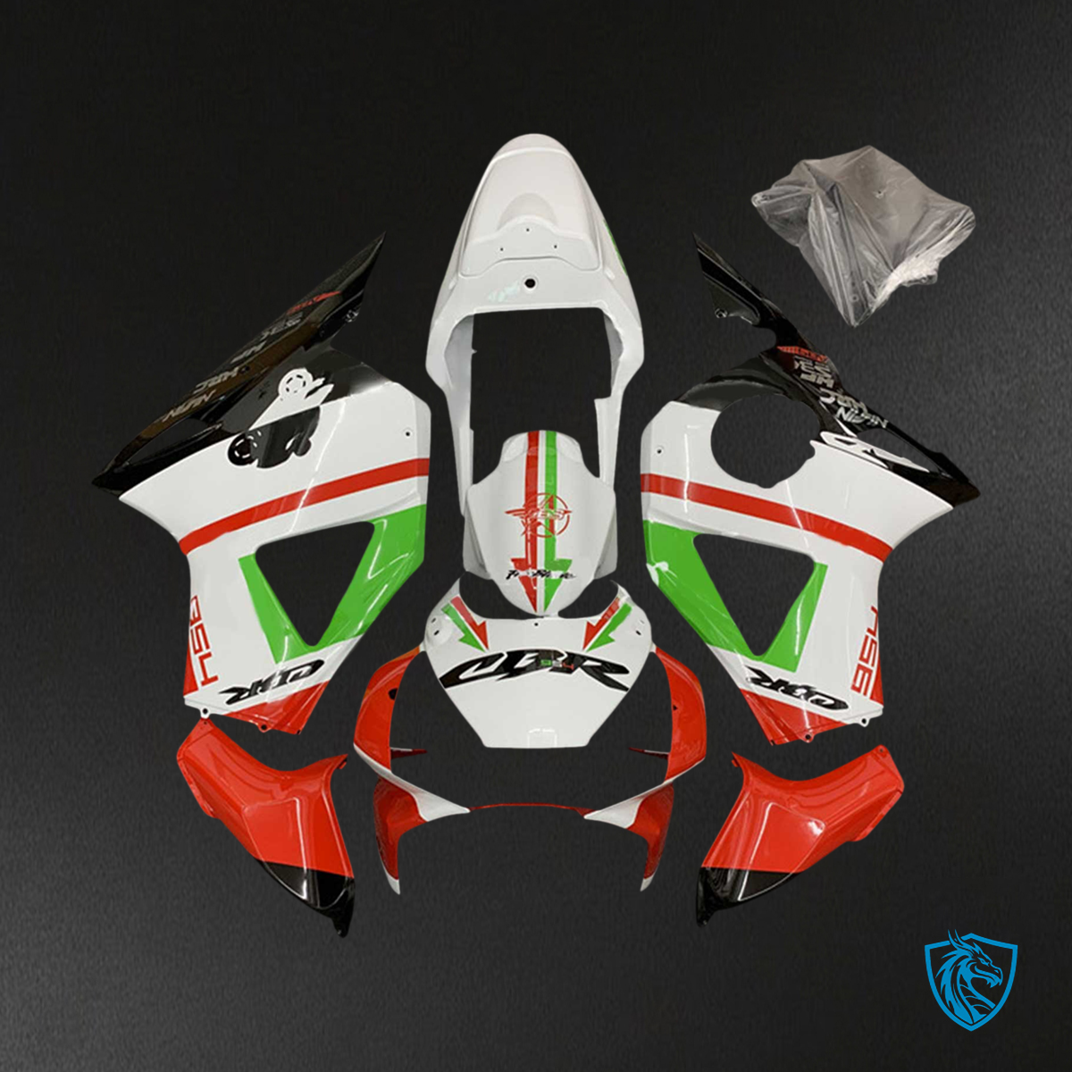 Honda CBR954 (2002-2003) Red & Green - Fairing Kit