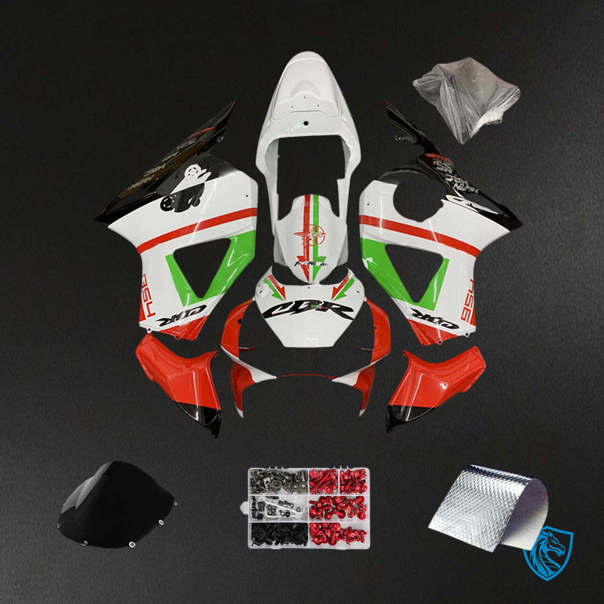 Honda CBR954 (2002-2003) Red & Green - Fairing Kit