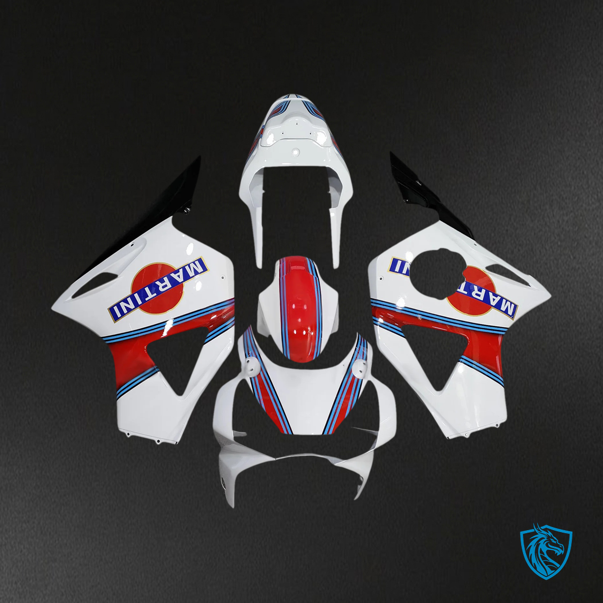 Honda CBR954 (2002-2003) White & Blue Line Red - Fairing Kit