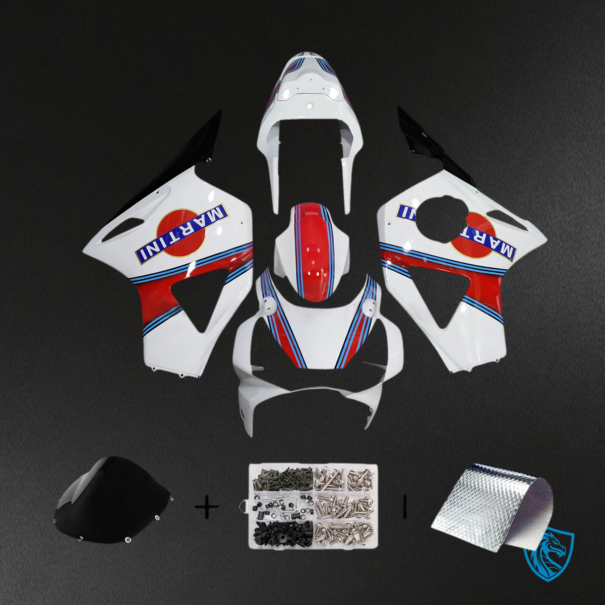 Honda CBR954 (2002-2003) White & Blue Line Red - Fairing Kit