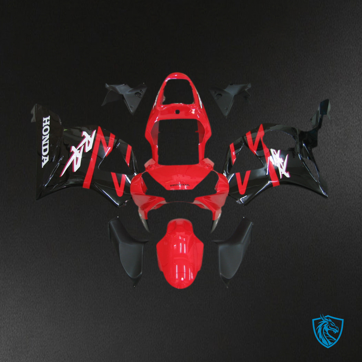 Honda CBR 954, (2002-2003)  Fairing Kit -  Red and Black - ABS Bodywork