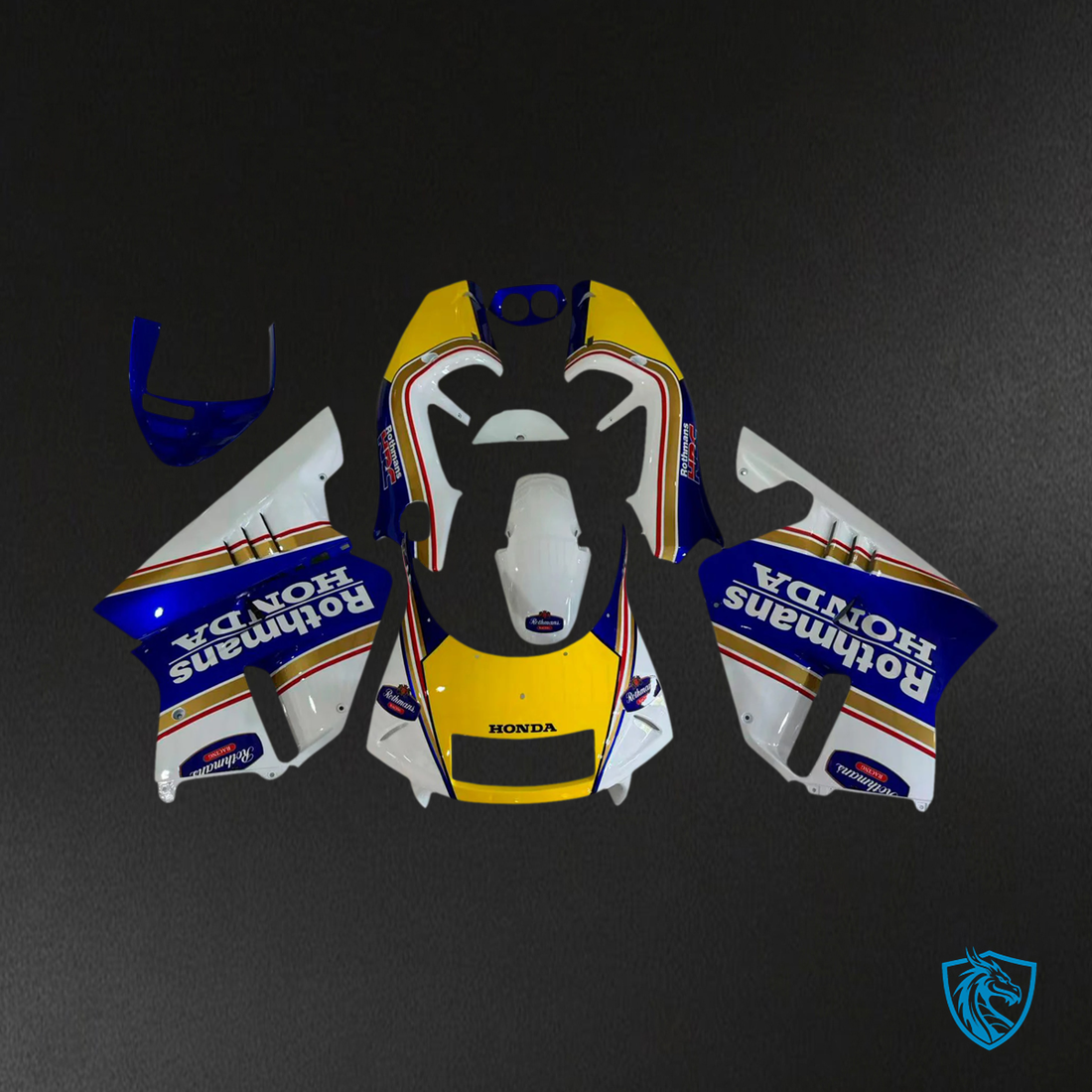 Honda NSR250 PGM-4 1994-1996 Blue & Yellow ABS Fairing Kit - Front View