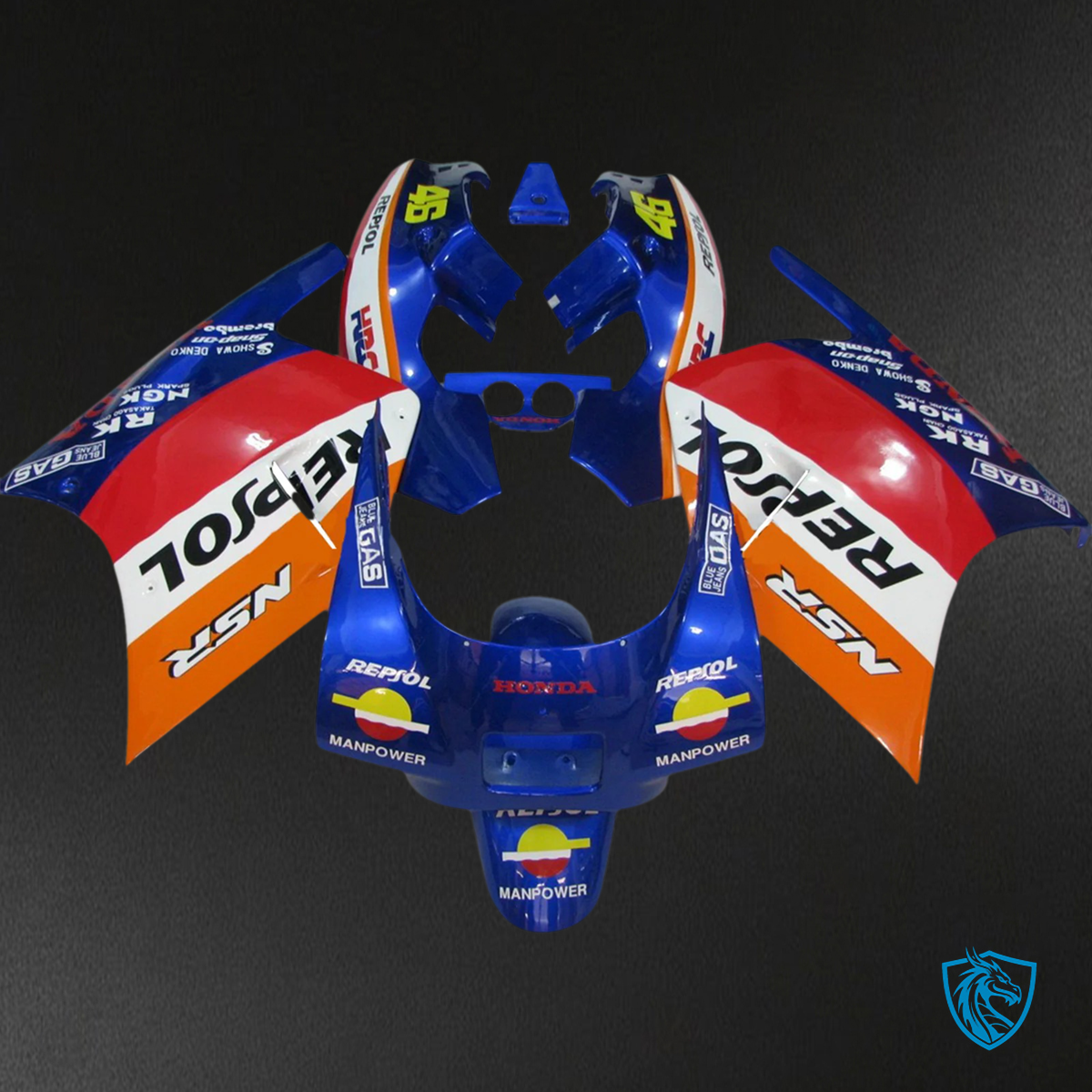 Honda NSR250R (1988) Orange & Red Repjol - Fairing Kit