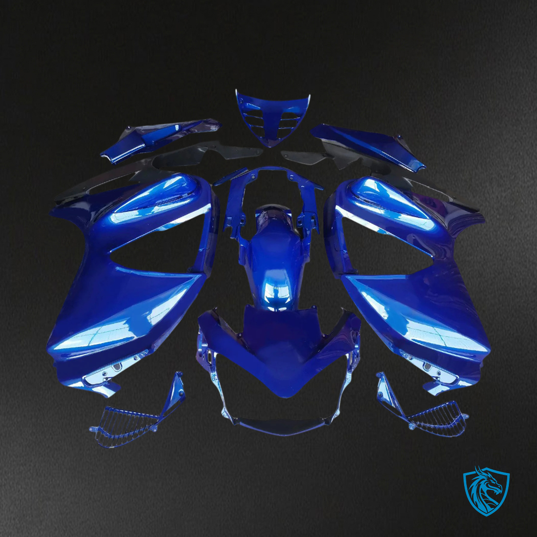 Honda ST1300 2002-2016 Blue ABS Fairing Kit - Front View