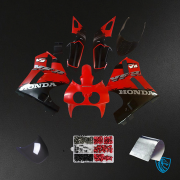 Honda VFR400R NC30 (1988-1992) Red & Black ABS Fairing Kit - Front View