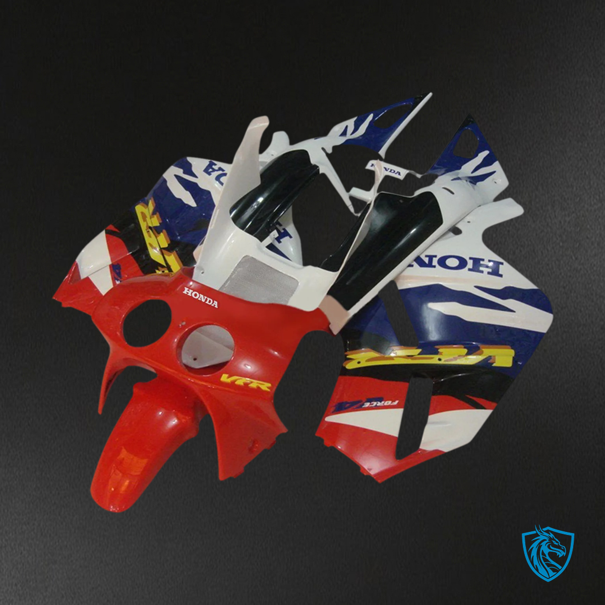 Honda VFR400R NC30 (1988-1992) Red & Blue ABS Fairing Kit - Rear View