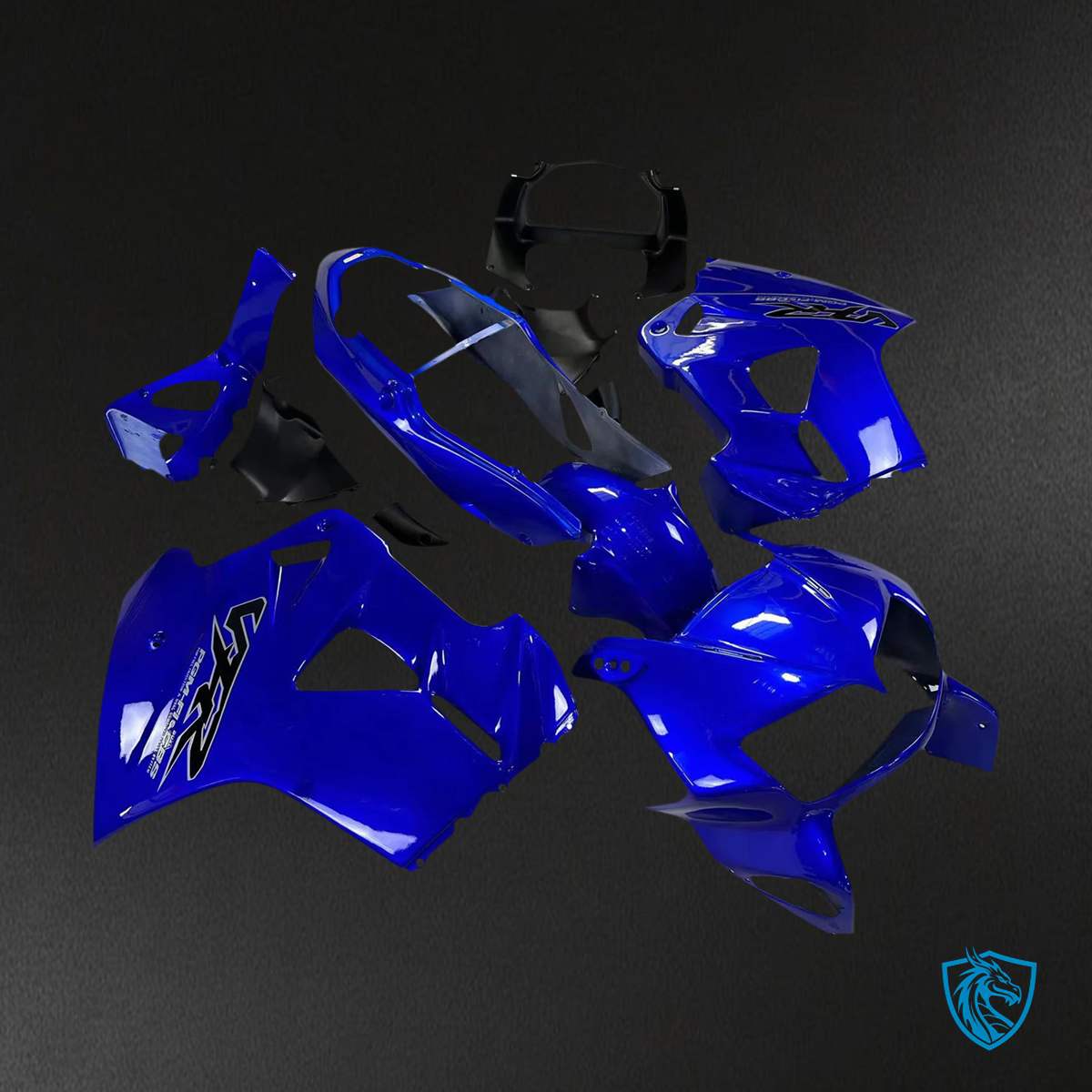 Honda VFR800 (1998-2001) Blue ABS Fairing Kit - Side View Right