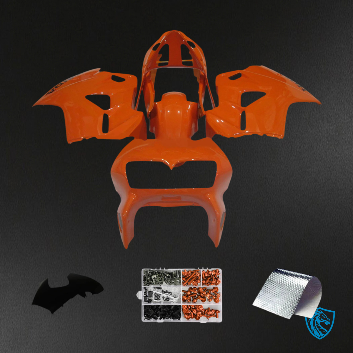 Honda VFR800 (1998-2001) Orange ABS Fairing Kit - Front View