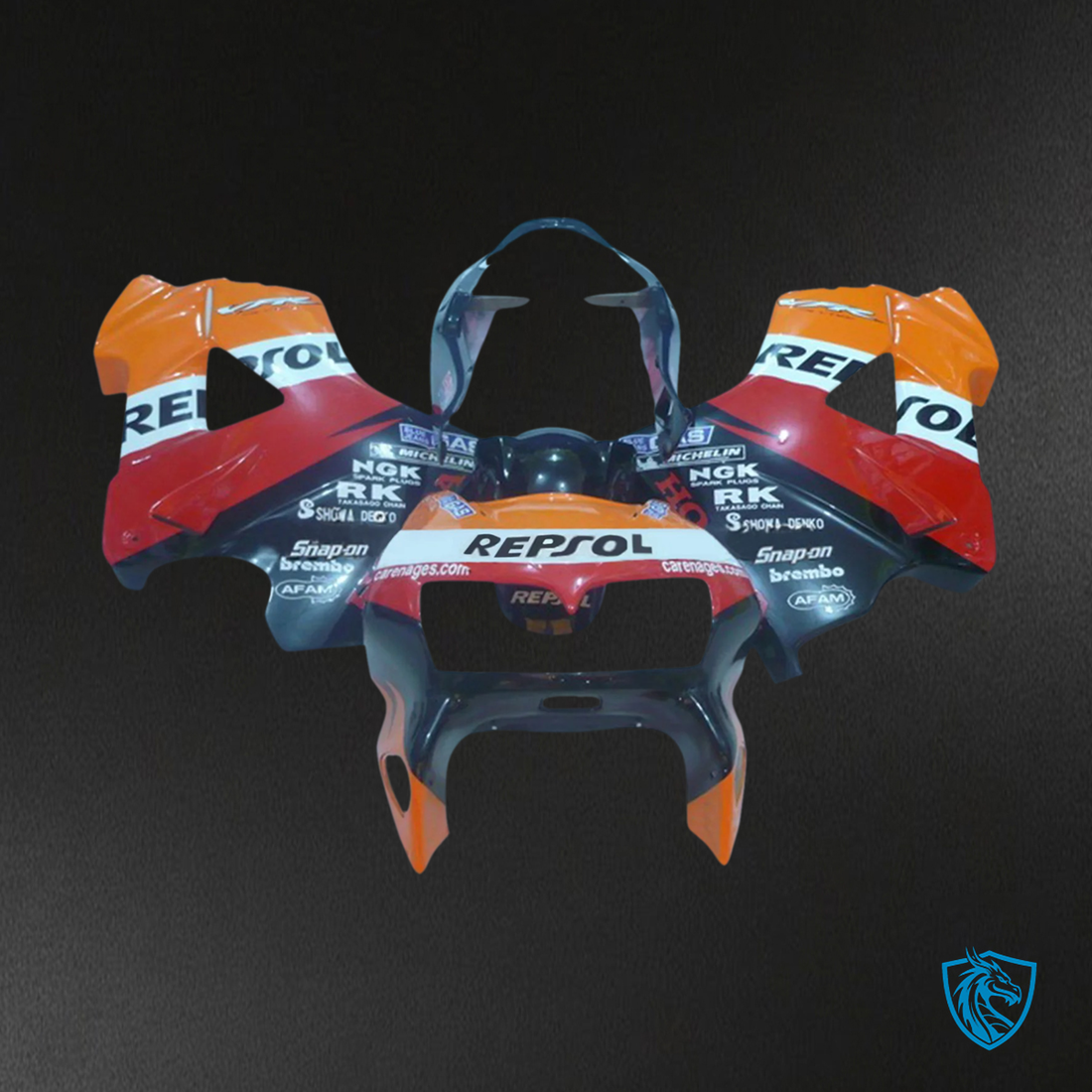 Honda VFR800 (1998-2001) Red & Orange Repjol - Fairing Kit