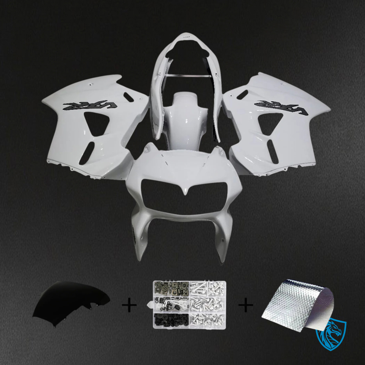 Honda VFR800 (1998-2001) White ABS Fairing Kit - Front View