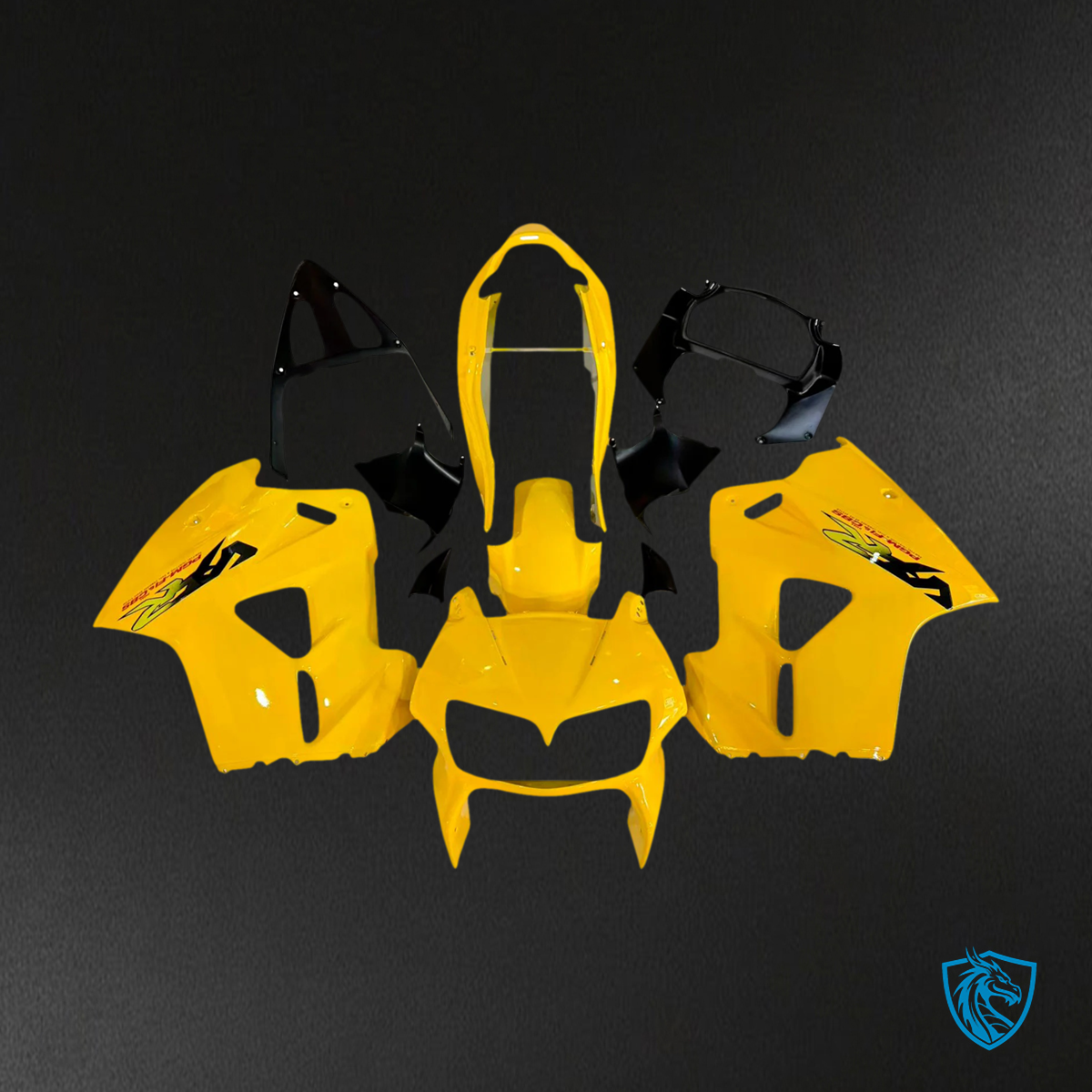 Honda VFR800 (1998-2001) Yellow ABS Fairing Kit - Side View