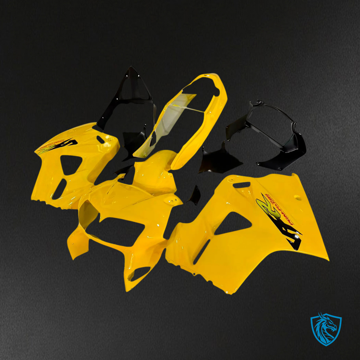 Honda VFR800 (1998-2001) Yellow ABS Fairing Kit - Tail Section