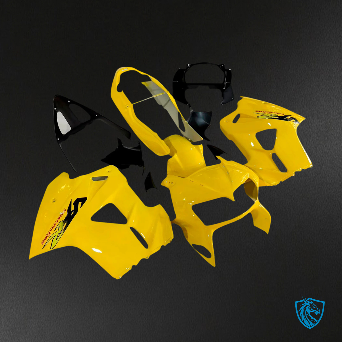Honda VFR800 (1998-2001) Yellow ABS Fairing Kit - Rear View