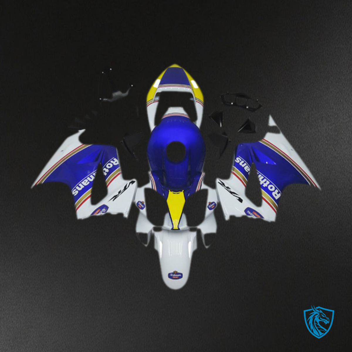 Honda VFR800 (2002-2012) Blue Gloss Rothmans Fairing Kit - Aftermarket ABS Bodywork