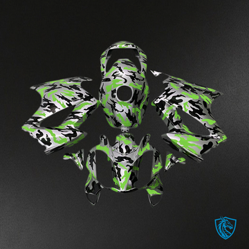 Honda VFR800 (2002-2012) Green Camouflag Fairing Kit - Aftermarket ABS Bodywork