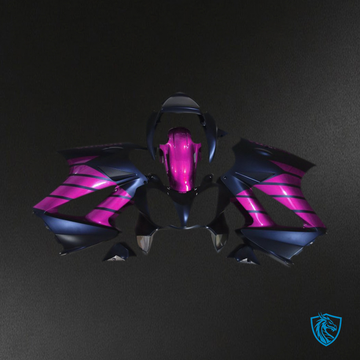 Honda VFR800 (2002-2012) Matte Black & Pink Fairing Kit - Aftermarket ABS Bodywork