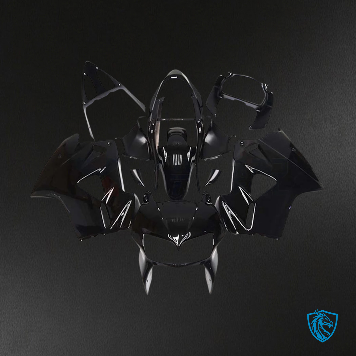 Honda VFR800 (2002-2013) Black ABS Fairing Kit - Right Side View