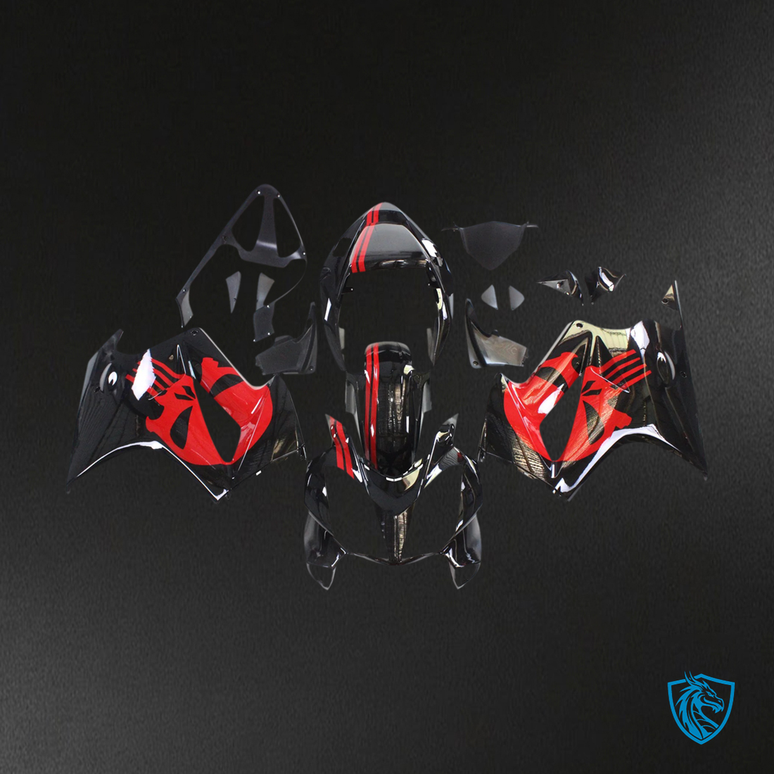 Honda VFR800 (2002-2013) Black & Red - Fairing Kit
