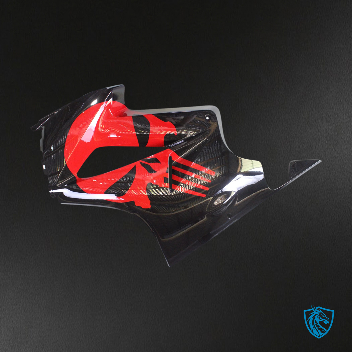 Honda VFR800 (2002-2013) Black & Red ABS Fairing Kit - Tail Section View