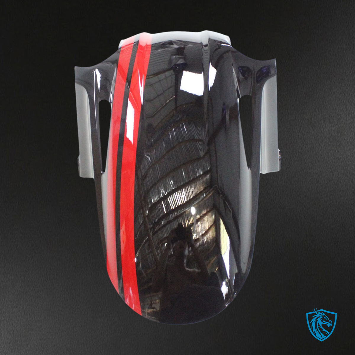 Honda VFR800 (2002-2013) Black & Red ABS Fairing Kit - Side Panel View
