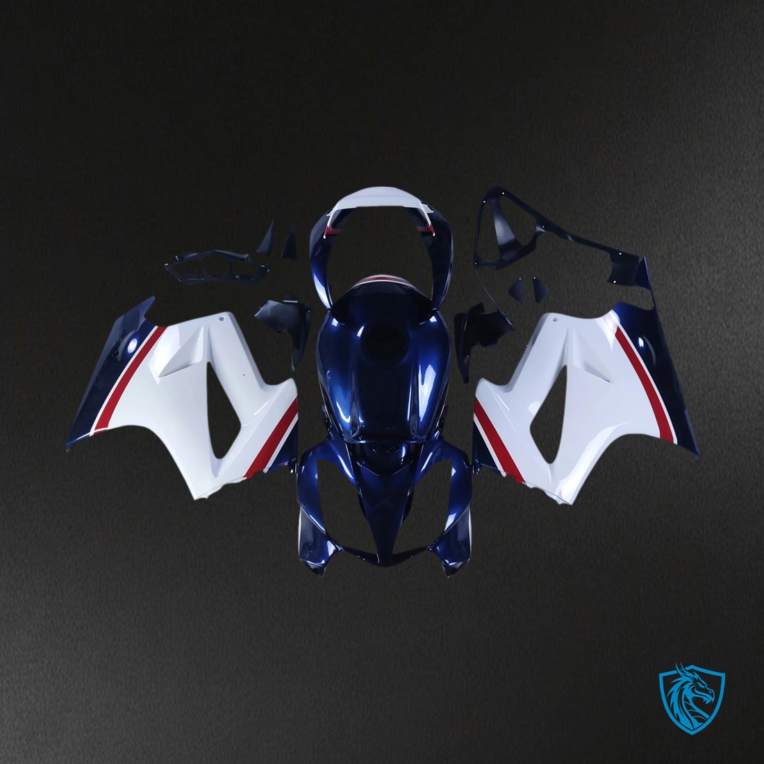 Honda VFR800 (2002-2013) Blue & White Style 1 - Fairing Kit
