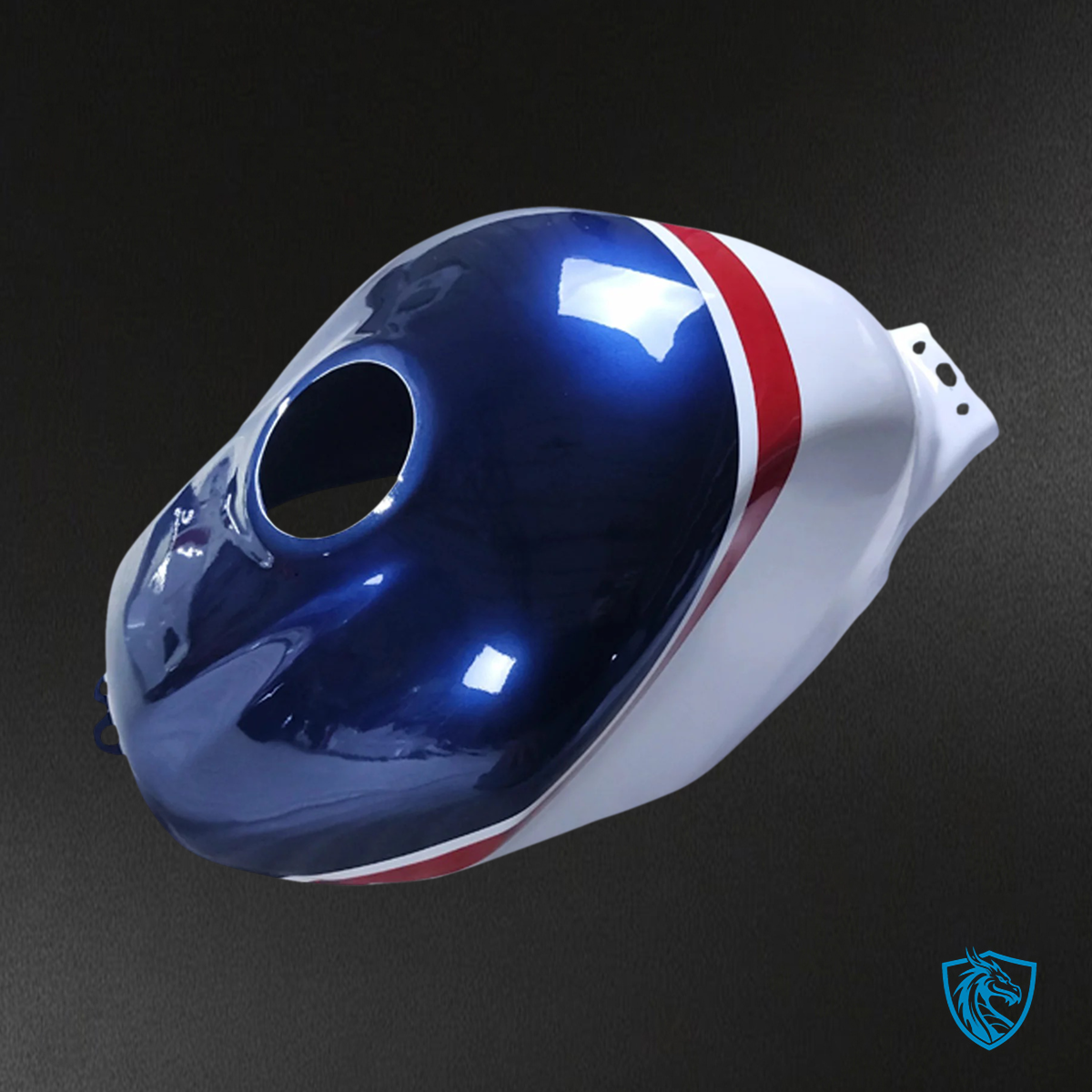 Honda VFR800 (2002-2013) Blue & White Style 1 ABS Fairing Kit - Close-up View