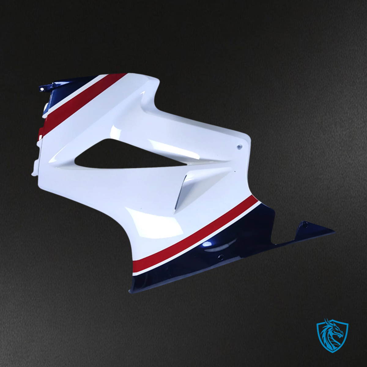 Honda VFR800 (2002-2013) Blue & White Style 1 ABS Fairing Kit - Tail Section View