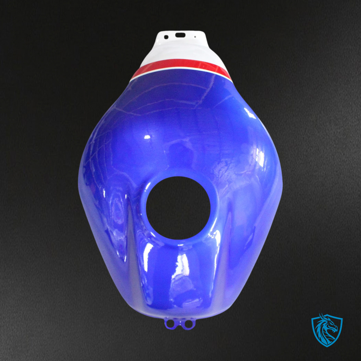 Honda VFR800 (2002-2013) Blue & White Style 3 ABS Fairing Kit - Upper Fairing View