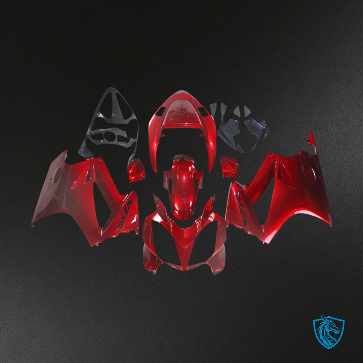 Honda VFR800 2002-2013 Dark Red ABS Fairing Kit - Side View