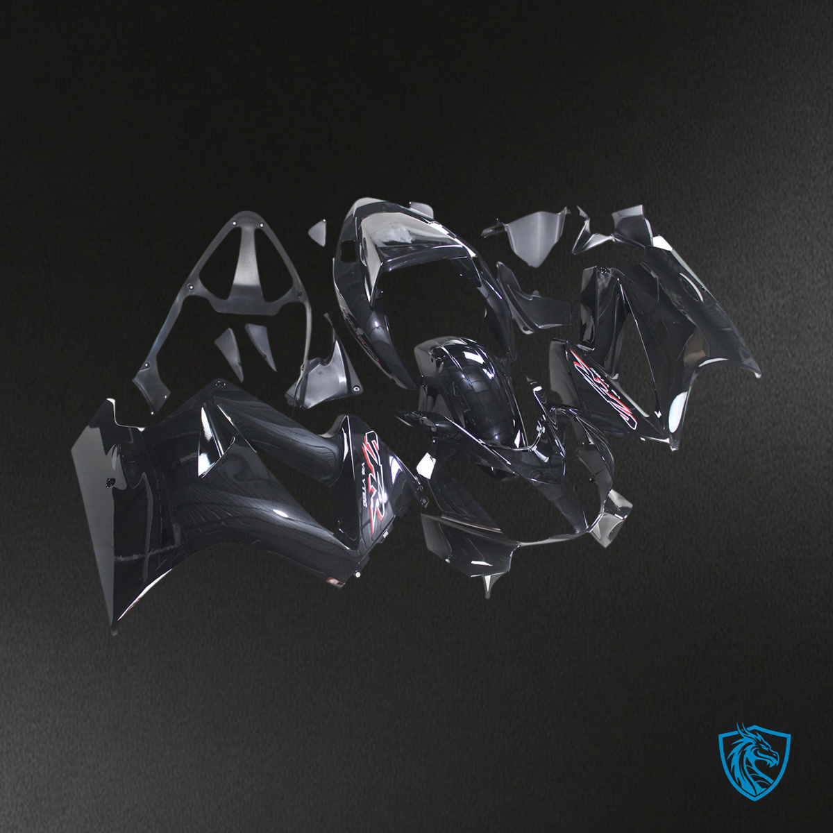 Honda VFR800 2002-2013 Black ABS Fairing Kit, side view