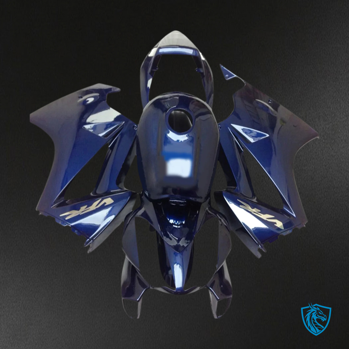 Honda VFR800 (2002-2013) Blue ABS Fairing Kit - Right Side View