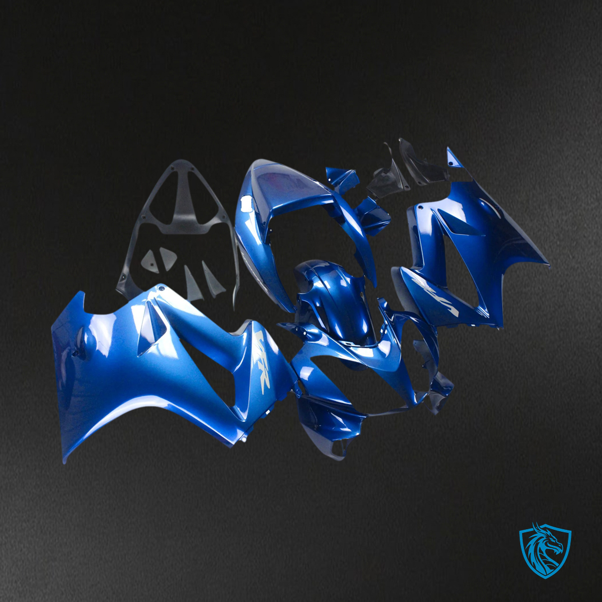 Honda VFR800 (2002-2013) Blue ABS Fairing Kit - Right Side View