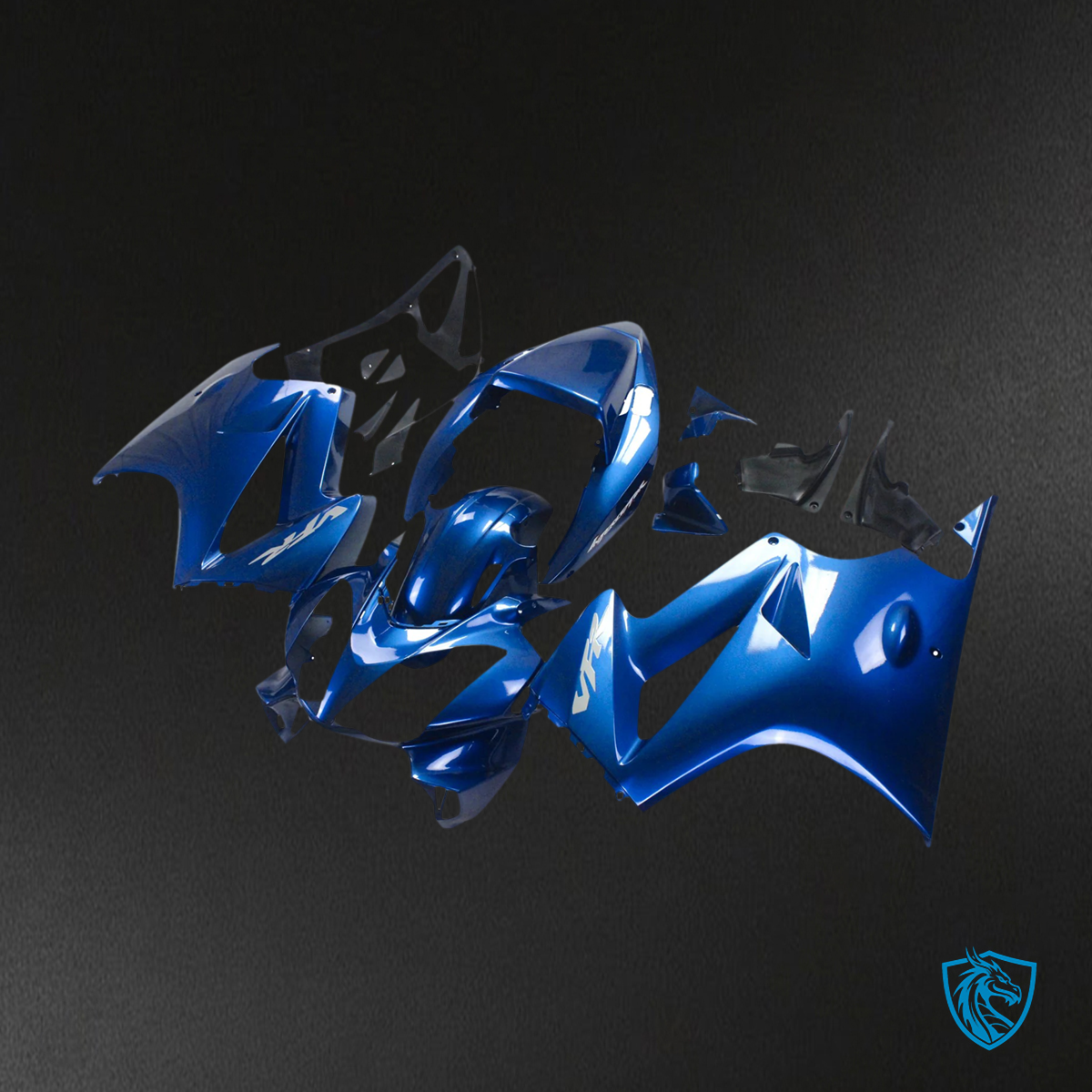 Honda VFR800 (2002-2013) Blue ABS Fairing Kit - Left Side View