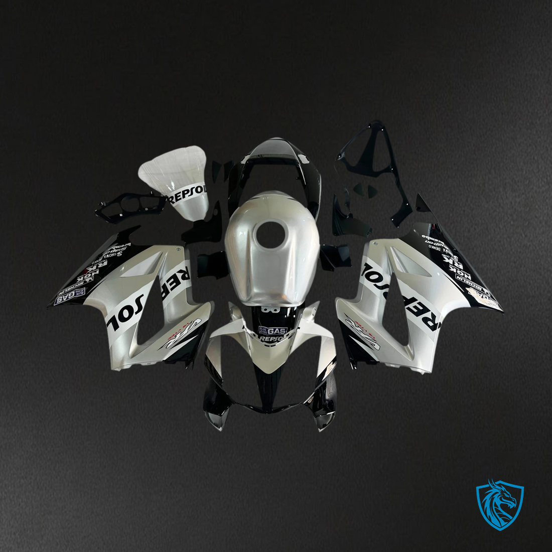 Honda VFR800 (2002-2013) Gray & Black - Fairing Kit