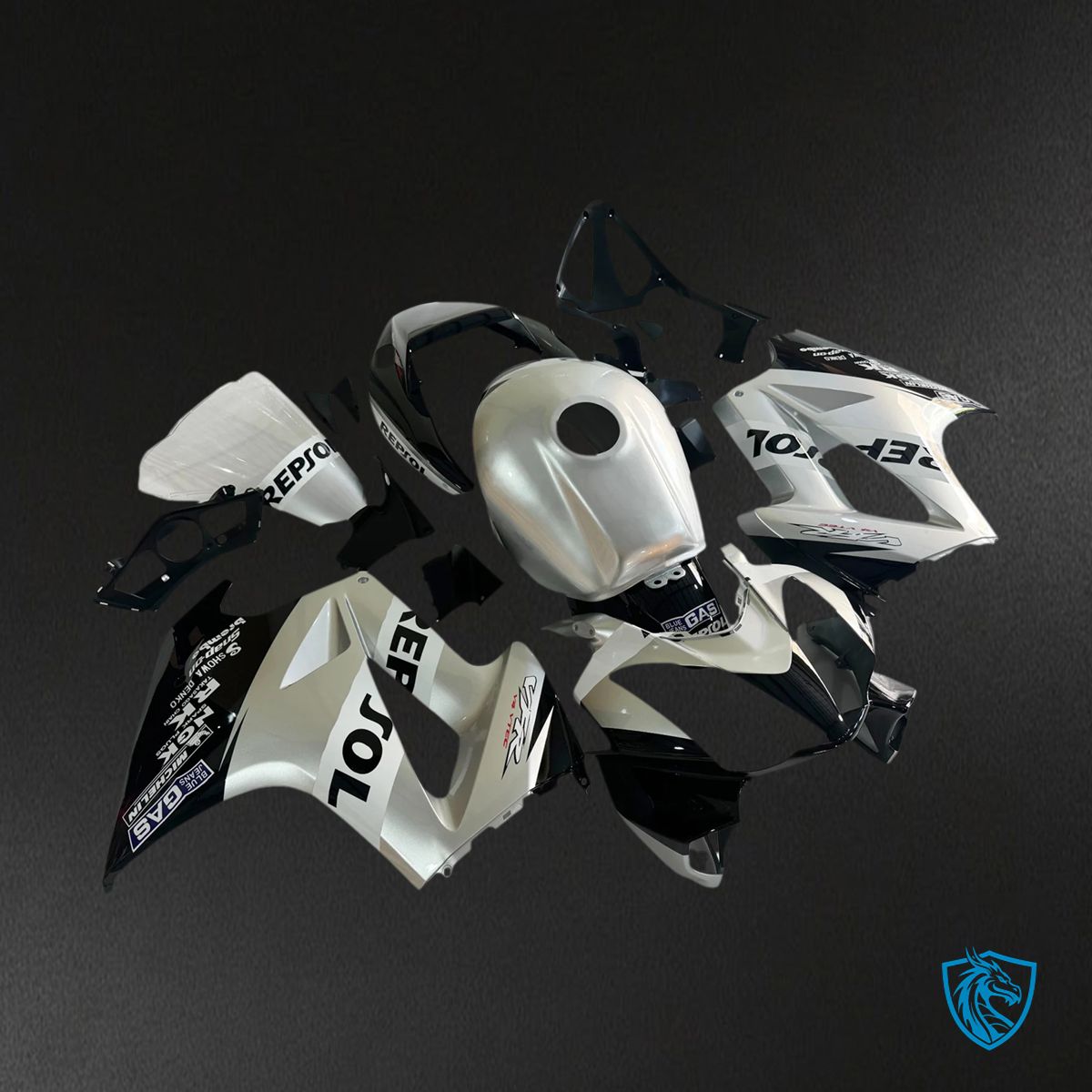 Honda VFR800 (2002-2013) Gray & Black ABS Fairing Kit - Left Side View