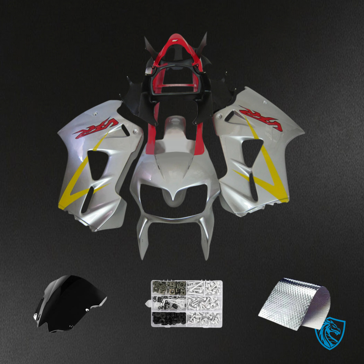 Honda VFR800 (2002-2013) Gray & Red - Fairing Kit
