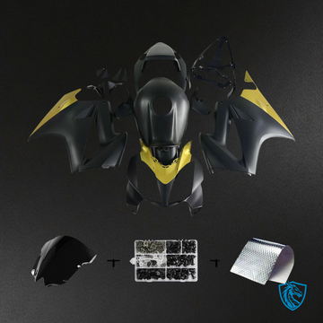 Honda VFR800 (2002-2013) Black & Gold ABS Fairing Kit - Front View