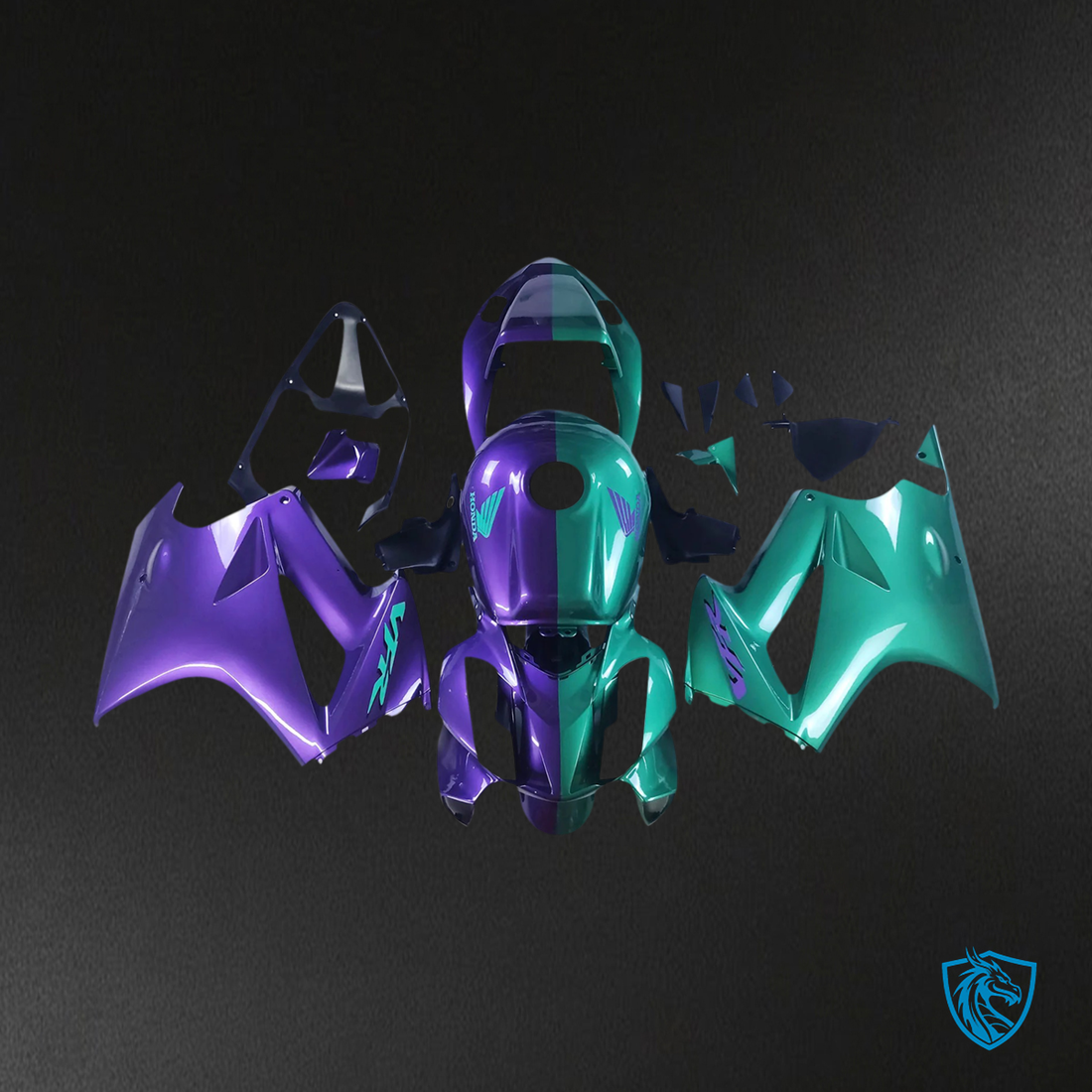 Honda VFR800 (2002-2013) Purple Blue & green - Fairing Kit