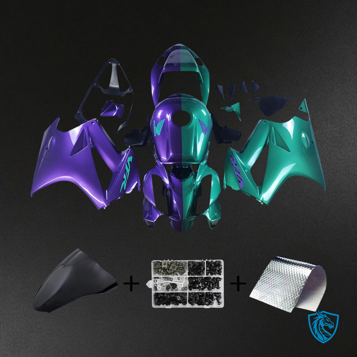Honda VFR800 (2002-2013) Purple Blue & green - Fairing Kit