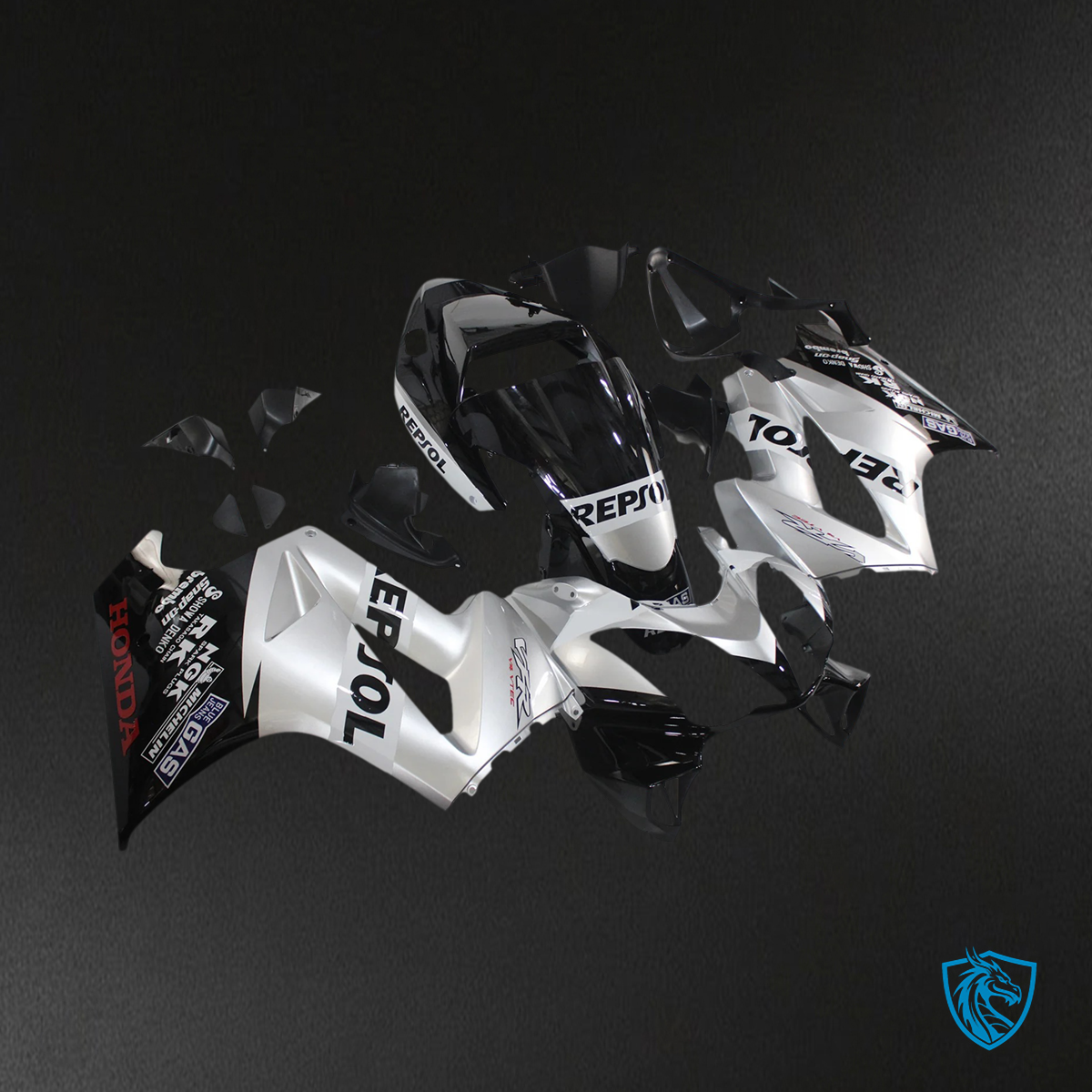 Honda VFR800 (2002-2013) Silver & Black - Fairing Kit