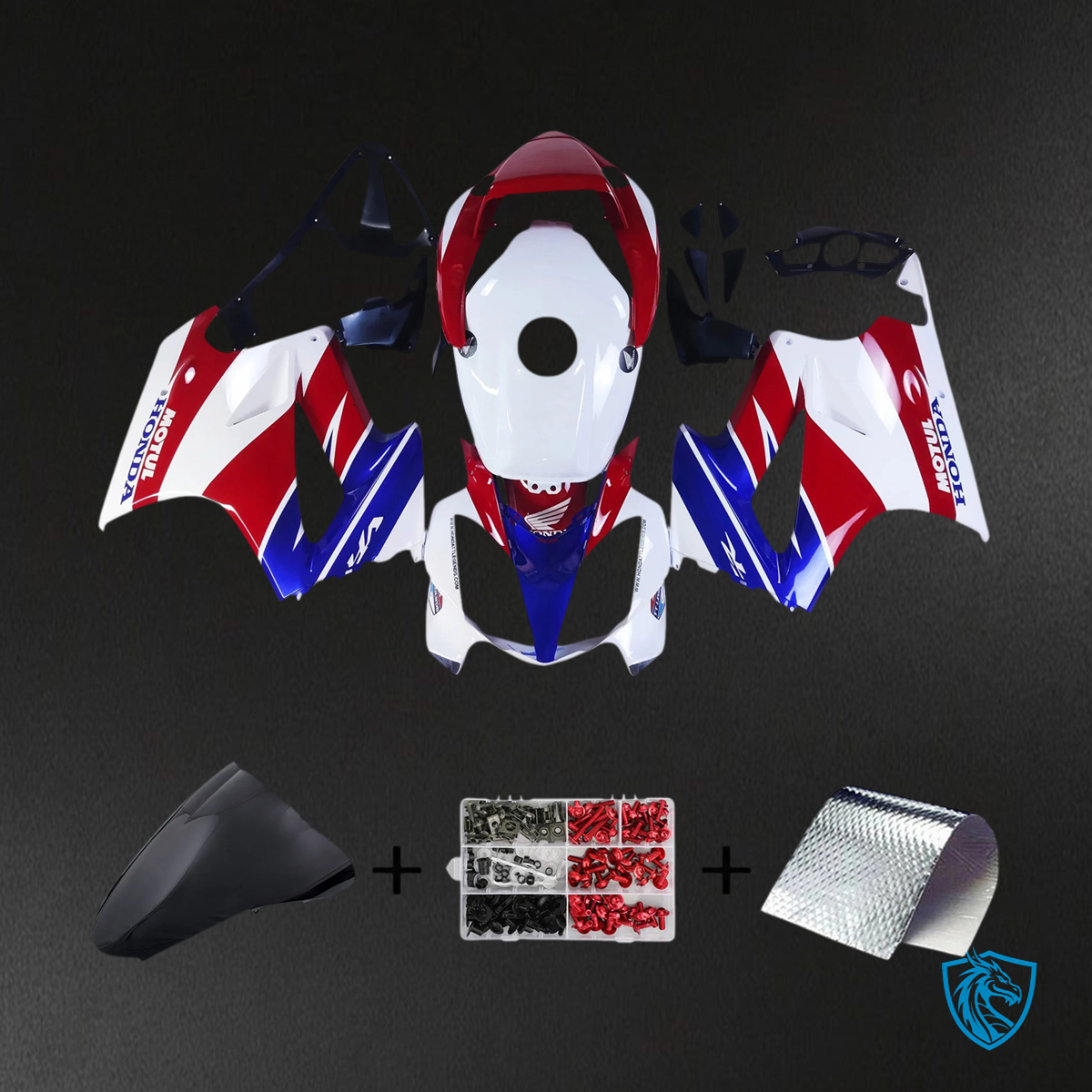 Honda VFR800 (2002-2013) White Red Black & Blue - Fairing Kit